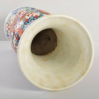 Amazon.co.jp: 中国 大明萬暦年製款 赤絵 雲龍花文 双魚耳瓶 時代箱付