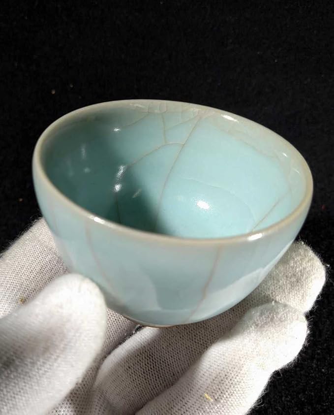 No.8宋時代 官窯 六角盤 「 官」在銘、骨董品 文宝庫C Y