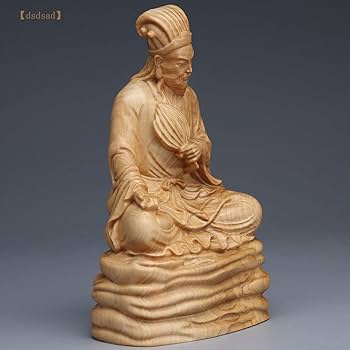 Amazon.co.jp: 『三国志』 諸葛亮 諸葛孔明 座像 13cm 木製彫刻 美術品