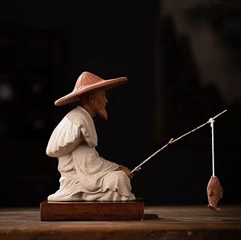 Amazon.co.jp: 太公望の魚釣り おもしろい 置物 オブジェ 開運 仕事運