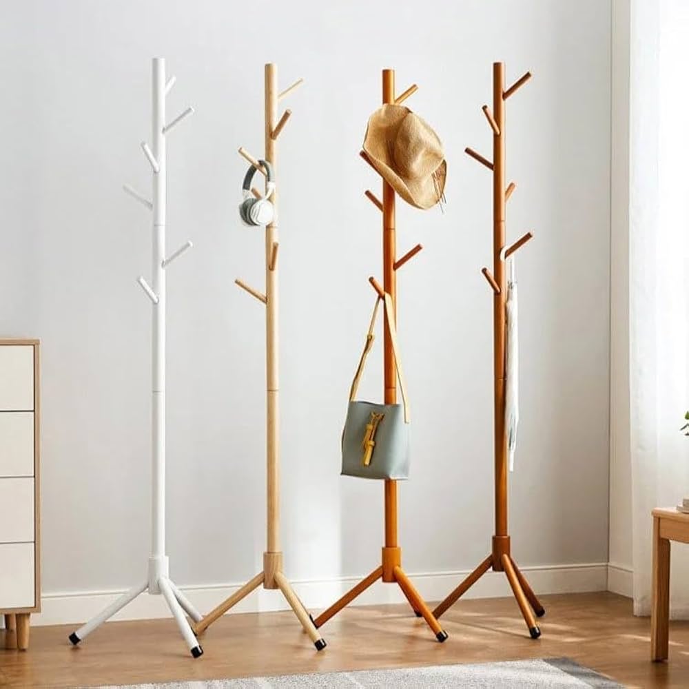 Amazon.co.jp: ahomeone ポールハンガー 木製 コートハンガー 幅43