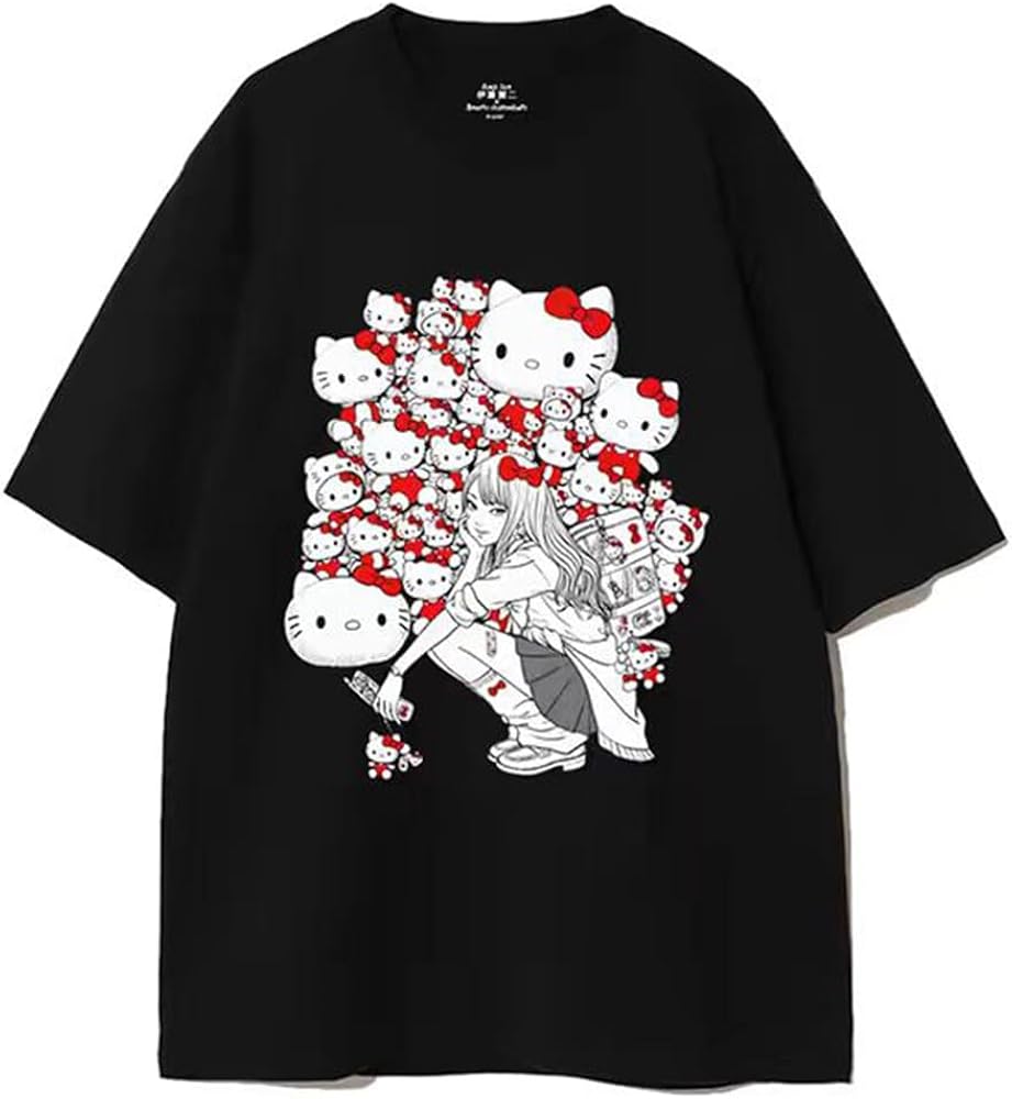 Amazon.co.jp: 伊藤潤二 x ハローキティ tシャツ 川上富江 半袖