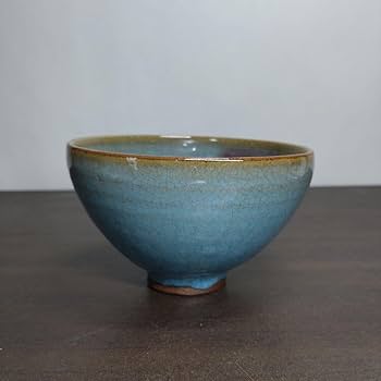 宋から元時代 鈞窯 澱青釉 天青釉茶碗 窯変釉 茶道具 水指(B-93) 宋
