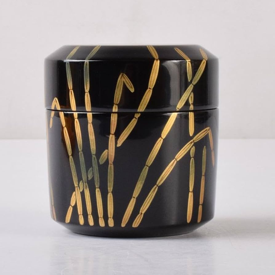 売れ筋 R804 棗 『順慶作』『黒漆塗』『松笠蒔絵』『中棗』 共箱