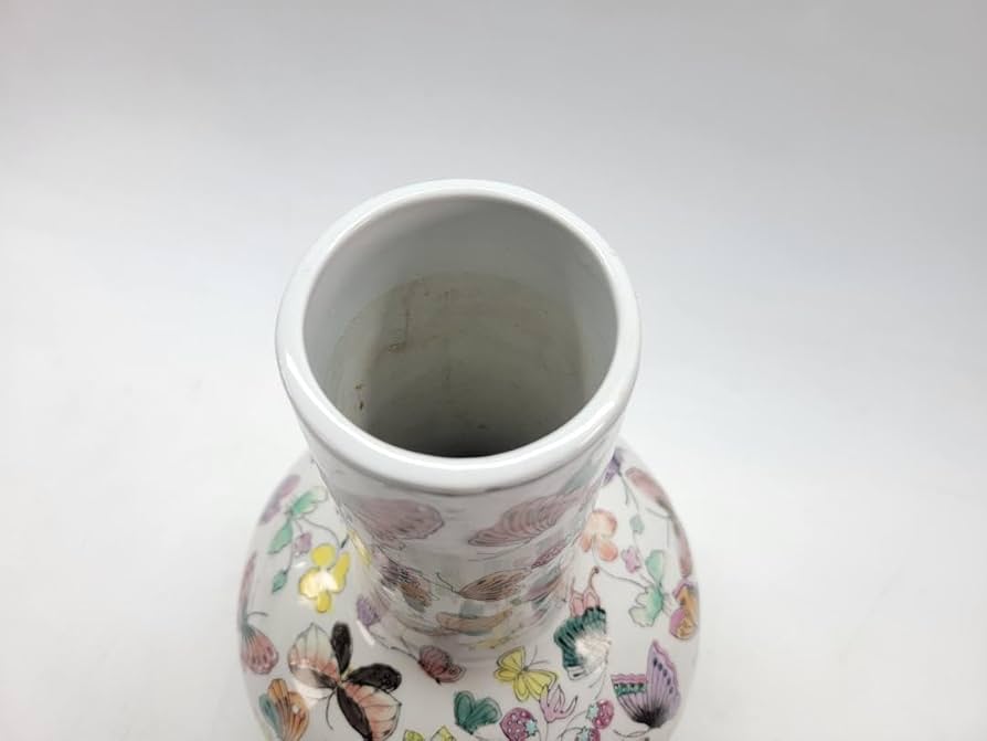 Amazon.co.jp: コレクション大清乾隆年製款 粉彩 百蝶瓶 中国美術 工芸