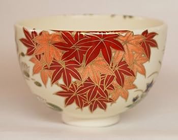 Amazon | 抹茶茶碗 清閑寺窯 杉田祥平作 色絵雲錦四季草花画茶碗