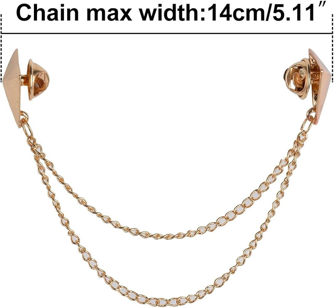 Amazon | LKXHarleyaスタッドダブルチェーンブローチピン、タッセル