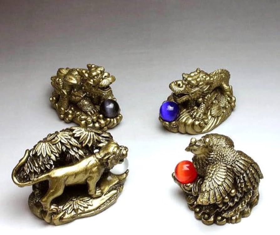 Amazon.co.jp: NO-1 風水の四神獣 置物4点セット/青龍/白虎/朱雀/玄武