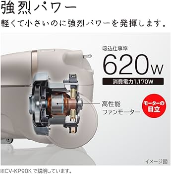 Amazon.co.jp: 日立 掃除機 かるパック 紙パック式クリーナー CV-KP90K