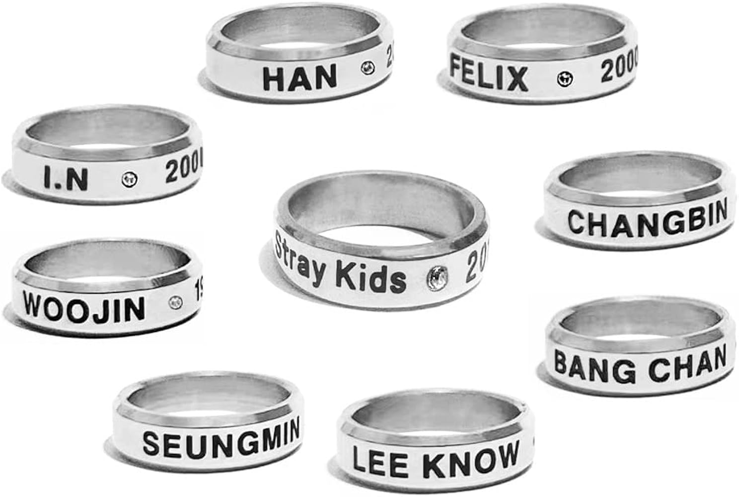 Amazon | Kpop 10個 ストレイキッズリング SKZギフト ヒョンジン