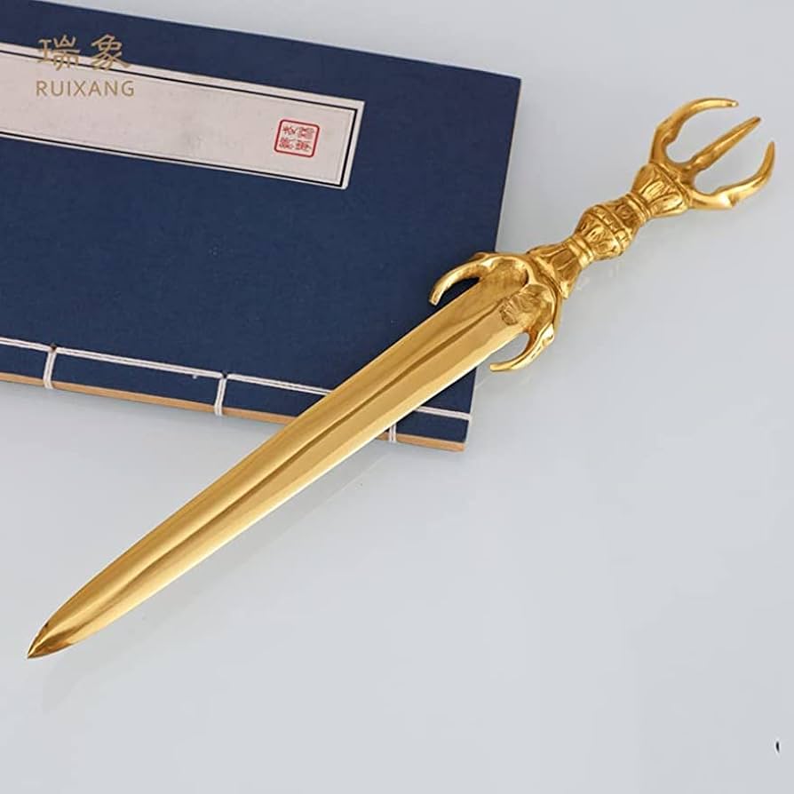 Amazon.co.jp: 密教法具 不動明王の剣 三鈷剣 真言宗長さ30CM倶利伽羅