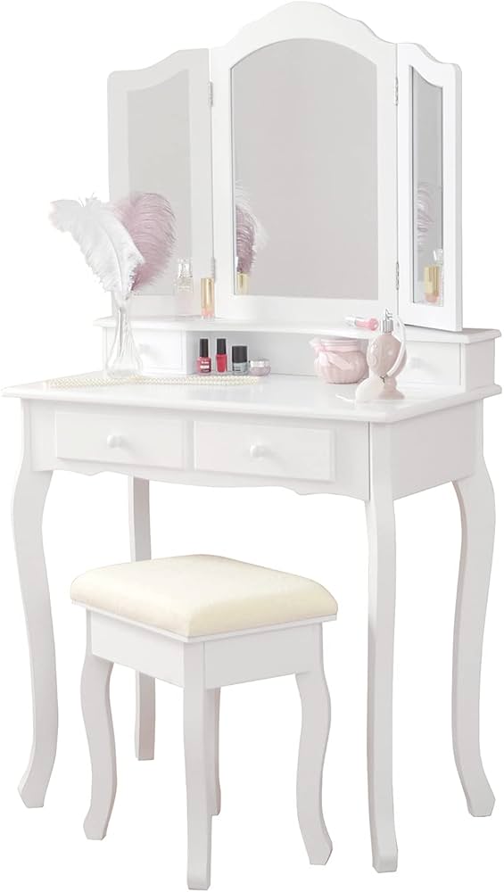 Amazon｜萩原(Hagihara) ドレッサー 三面鏡 化粧台 MD-6568WH