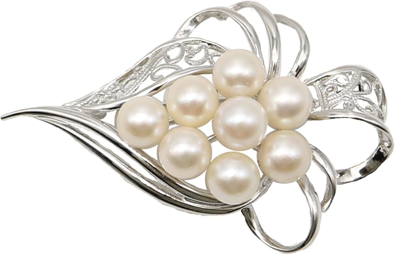 真珠 パール ブローチ あこや真珠 7mm-7.5mm ホワイトカラー タイピン