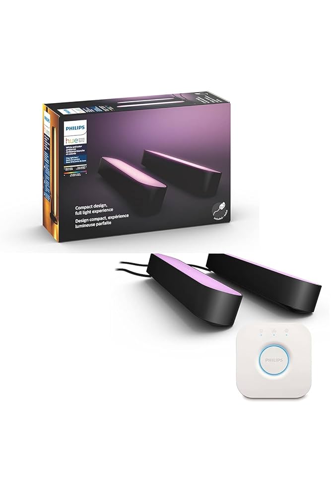 点灯確認済み】Philips Hue ライトバー アダプタ付き 2本 Hue Play