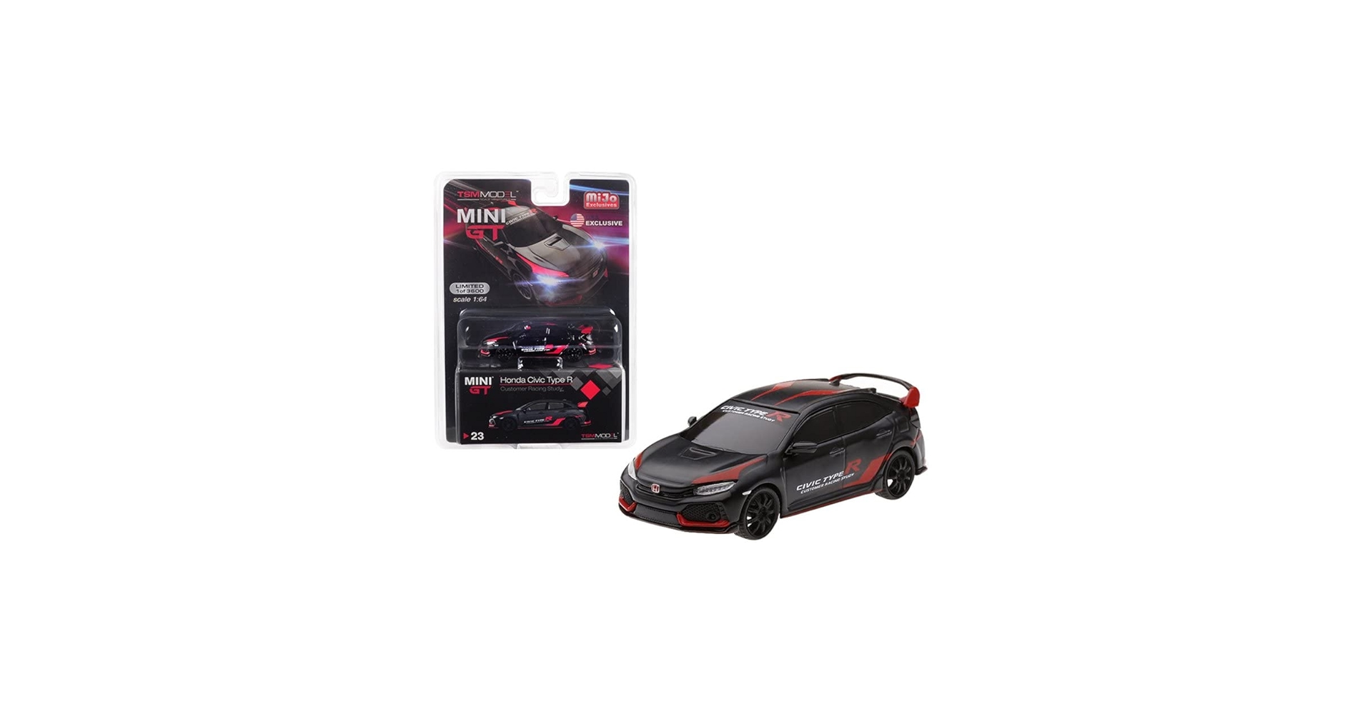 Amazon.com: Mini GT Honda Civic Type R (FK8), Matte Black MGT00023
