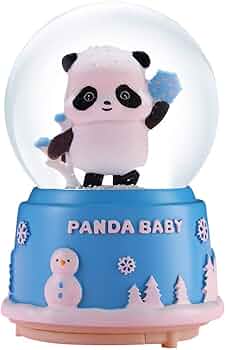 パンダ スノードーム ガラス製 ビンテージ パンダ スノードーム ガラス