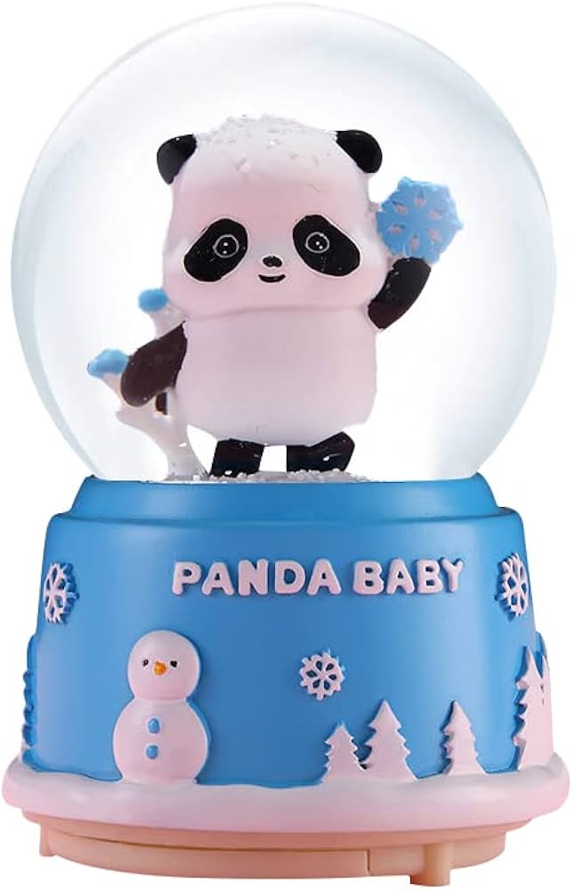 Amazon.co.jp: ベビーパンダ スノードーム 80mm ブルー樹脂/ガラス