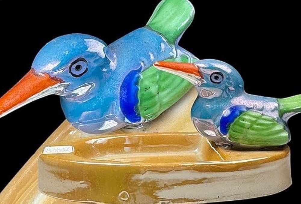 オールドノリタケアールデコレディ ラスター彩ピントレー小物入れ