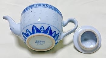 Amazon.co.jp: 中国景徳鎮 ホタル蛍焼 透かし 染付 青花玲瓏 急須＆龍