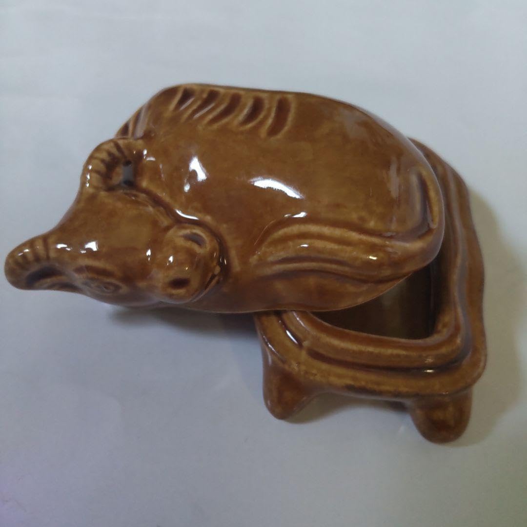 希少 萩焼 九代三輪雪堂 狸香合 陶器 希少 萩焼 九代三輪雪堂 狸香合