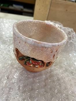 天神蟹細密彫り ぐい呑 楽山焼 【公式通販】