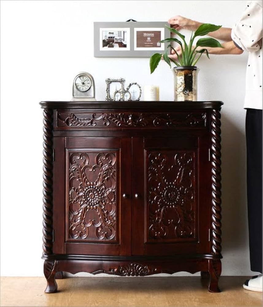 Amazon.co.jp: 木製 猫脚 収納家具 サイドボード チェスト リビング