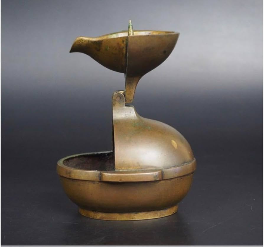 Amazon.co.jp: 江戸～明治期 古銅製折り畳み燭台 携帯燭台 篆刻落款