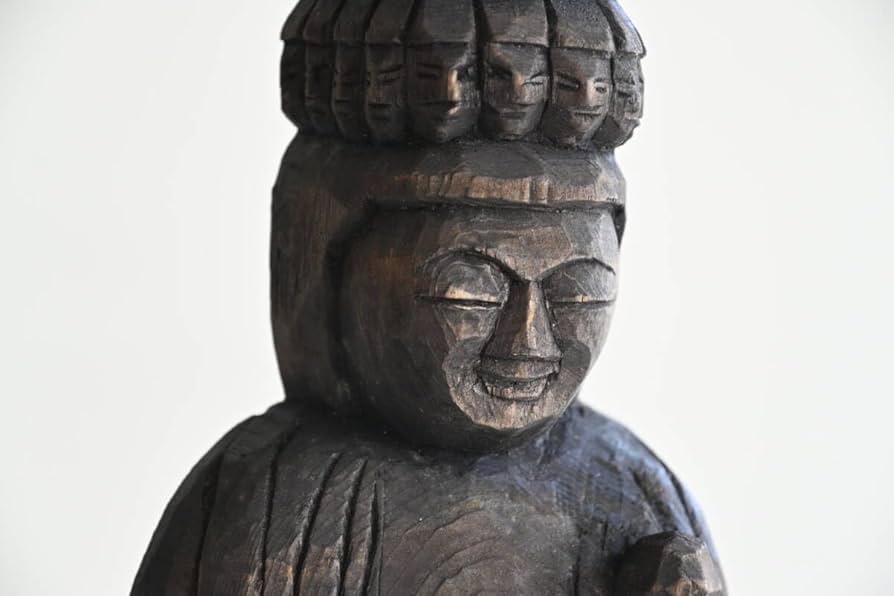 工彫社製 樹脂複製品 円空上人作 木彫十一面観世音菩薩像 共箱 VR4383C