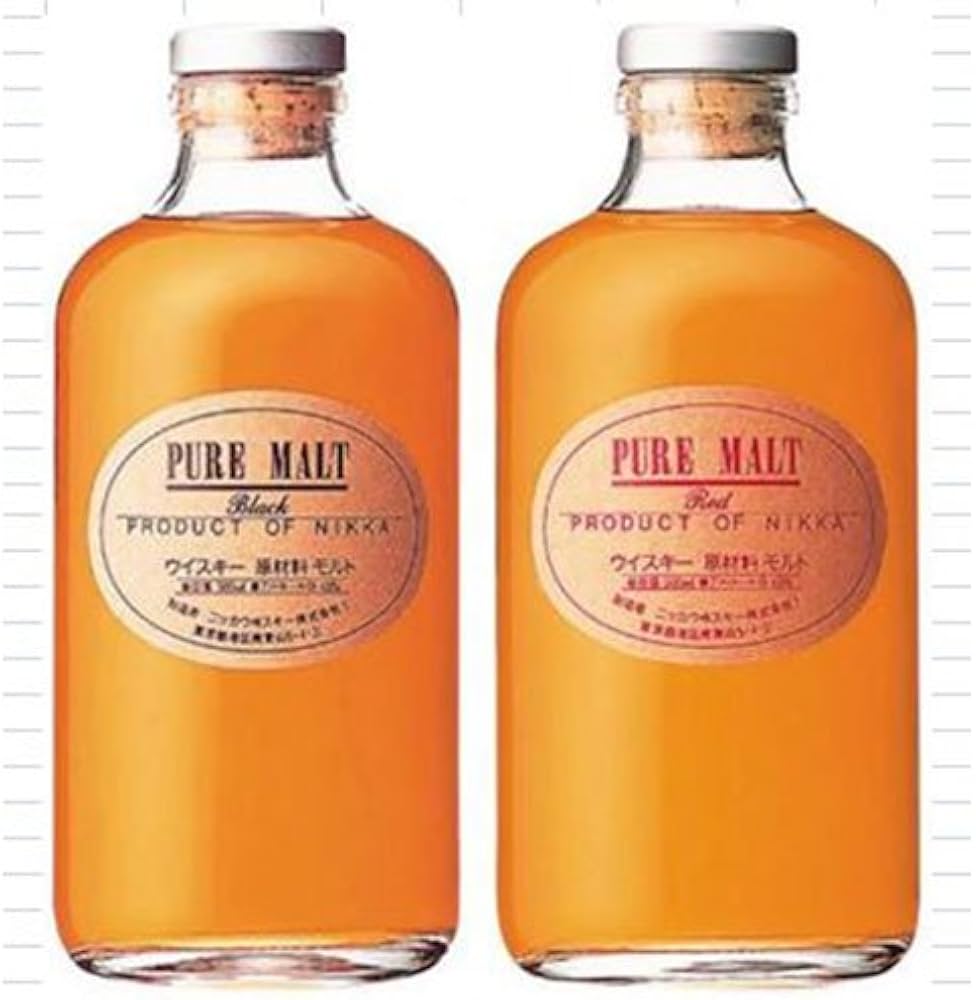 Amazon.co.jp: ニッカ ピュアモルト ブラック＆レッド 500ml 2本 飲み