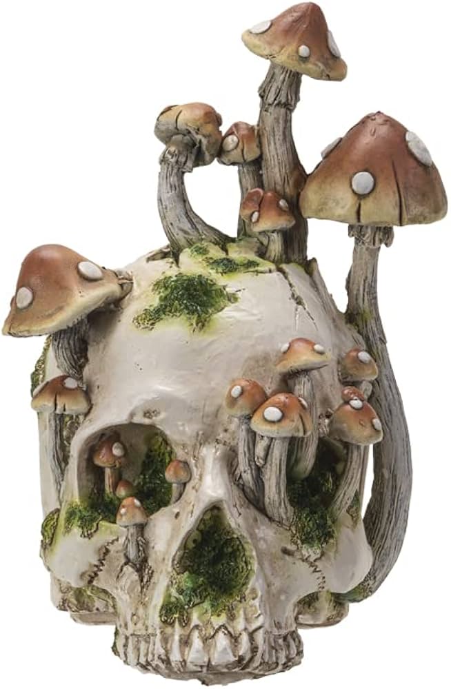 Amazon.com: Pacific Giftware Skull with Mushrooms Figurine, 8.27