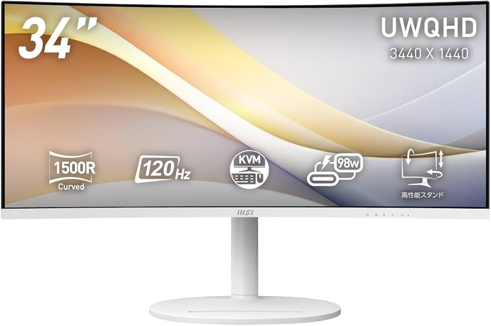 Amazon.co.jp: MSI モニター Modern MD342CQPW 34インチ/UWQHD/VA