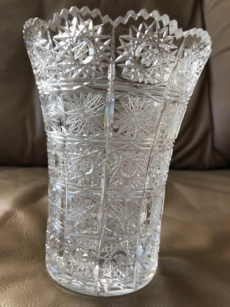 Bohemia Crystal クリスタルガラス 花瓶 高さ約26cm BOHEMIA GLASS