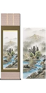 山水画 掛軸 祥泉 山水画 掛軸 祥泉 山水画 掛軸 祥泉 美術品