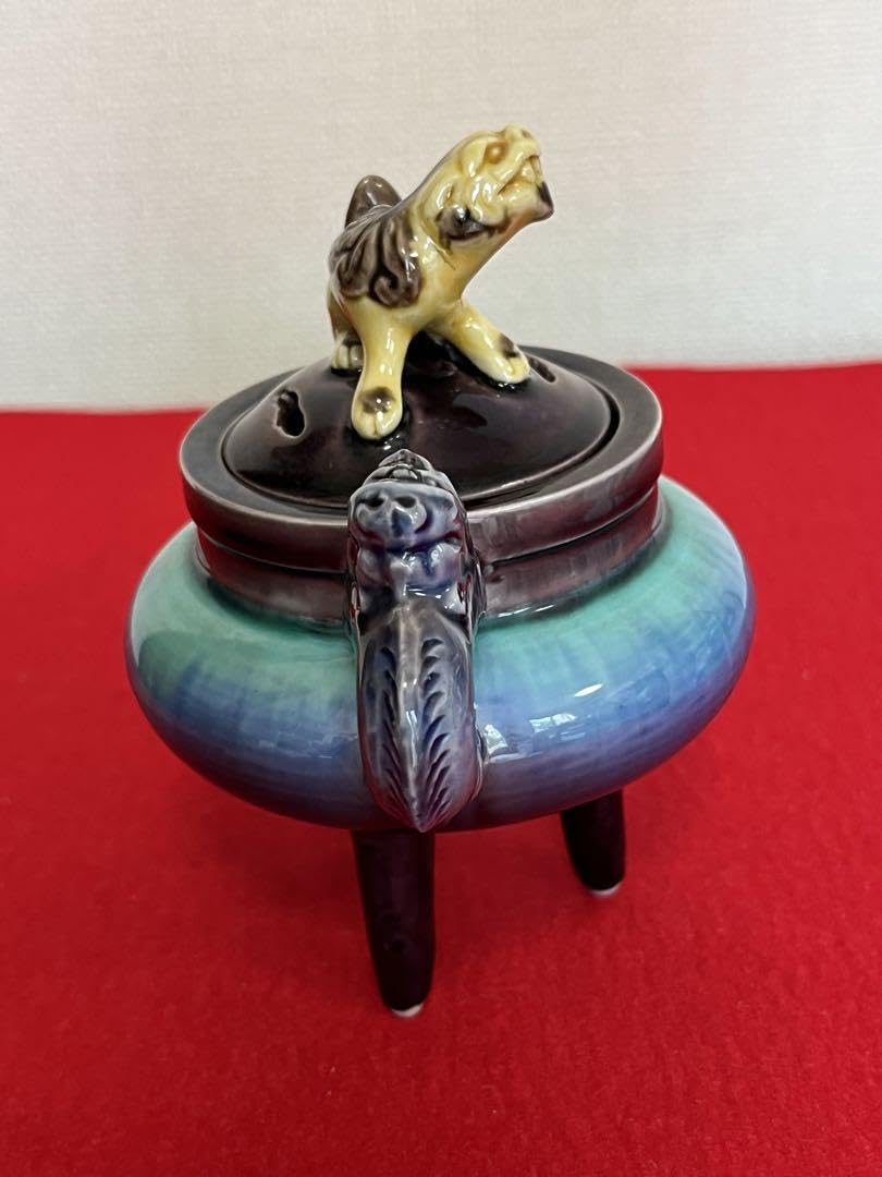 人間国宝 柳雨軒 三代 徳田八十吉(正彦銘) 彩釉 香炉 管理T212 Amazon.