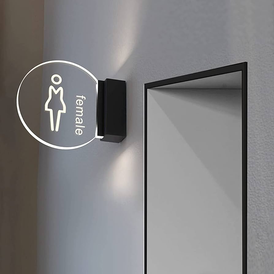 Amazon.co.jp: LEDトイレサイン、ウォールマウントアクリルトイレ