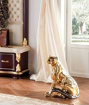 Amazon.co.jp: 陶器 動物 ヒョウ 置物 イタリア製 豹 レオパード