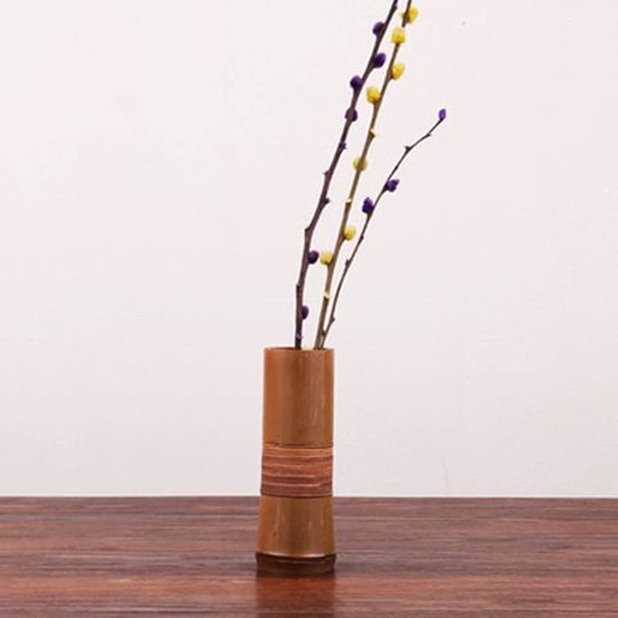 Amazon.co.jp: 花器 花瓶 竹製 インテリア 竹の籐 DIY 置物 キッチン