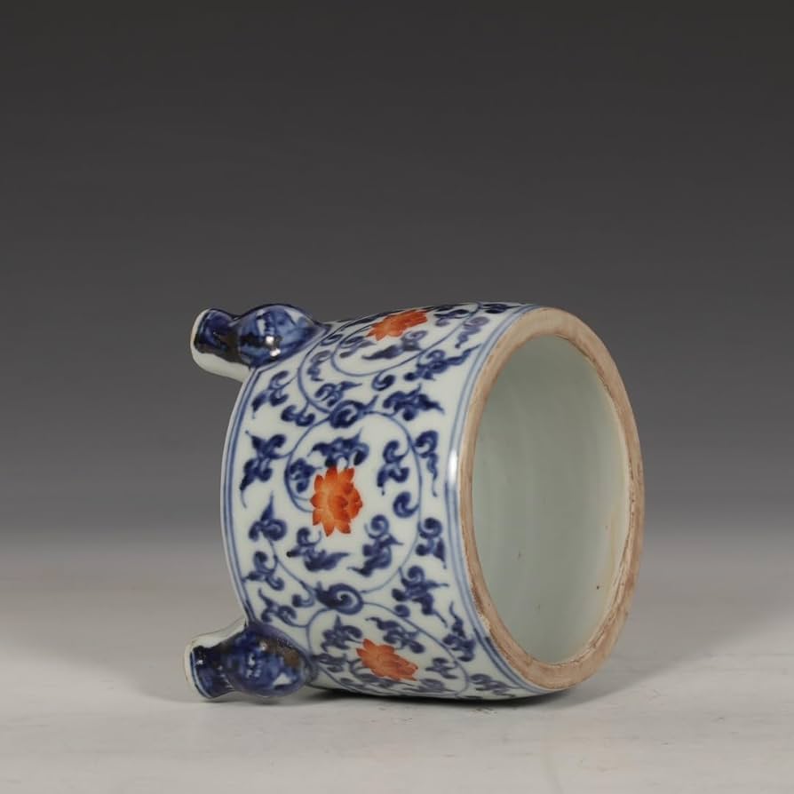 青花唐草文水孟 側部に記年款「大明宣徳年製」中国美術 時代物 【公式