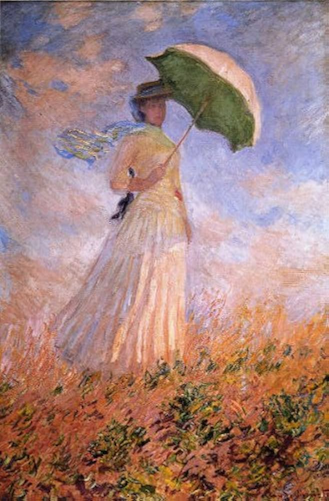 額装絵画 クロード・モネ 日傘をさす女性(右向き) 1886年 額装絵画