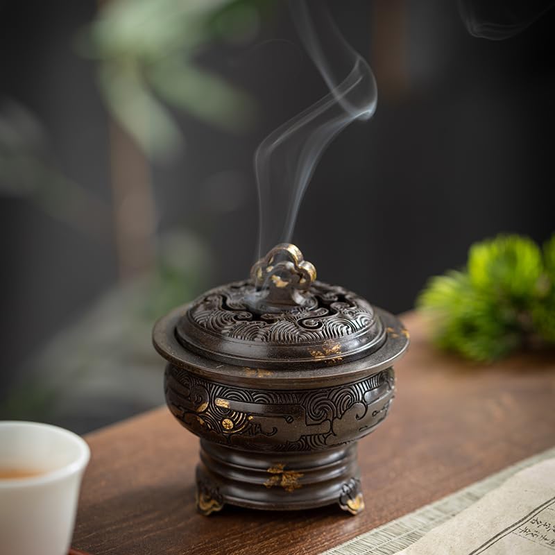 鶏楽 香炉 川崎和楽造 紙製共箱付 京焼