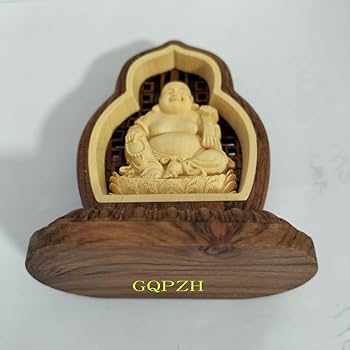 根付 布袋様 七福神 柘植 木彫品 木製 彫刻品 現品お渡し na07-b2-5(