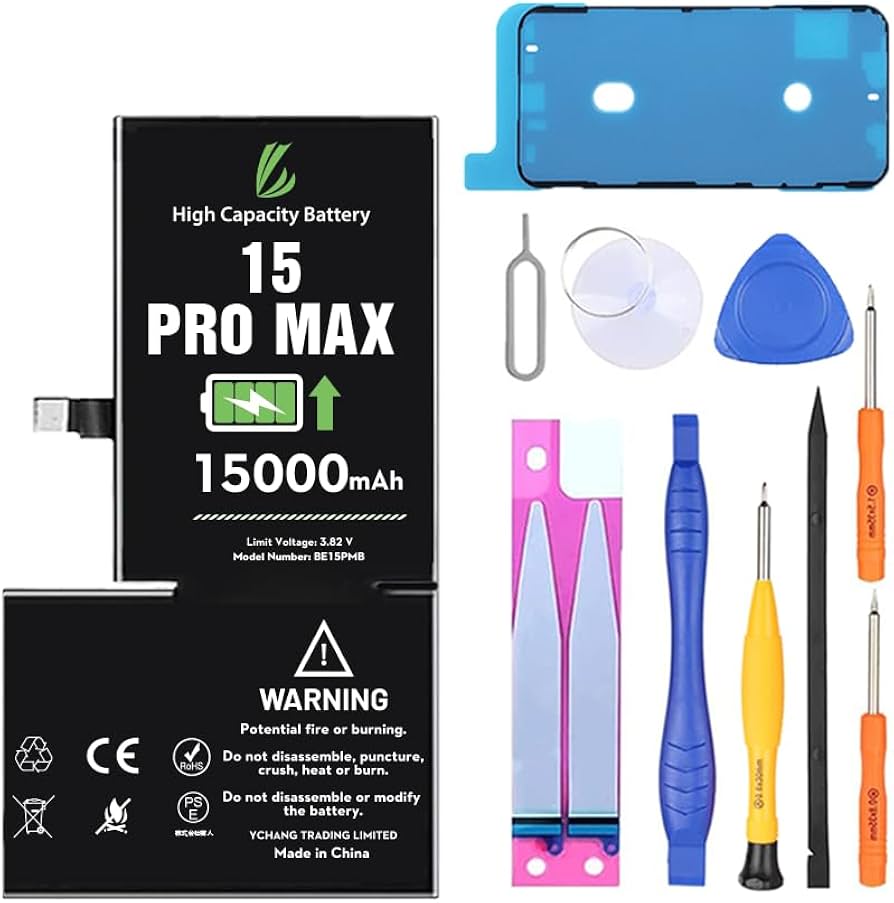 Amazon.com: LL TRADER Battery for iPhone 15 Pro Max, 15000mAh High