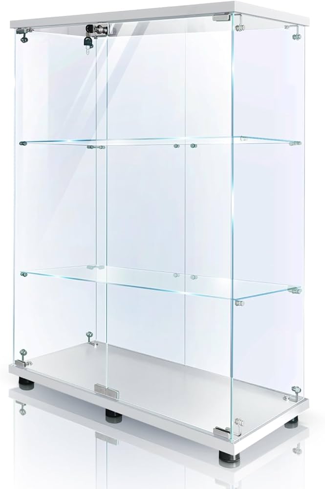 Amazon.co.jp: 生活グッズラボ ショーケース ガラスケース 3段両扉