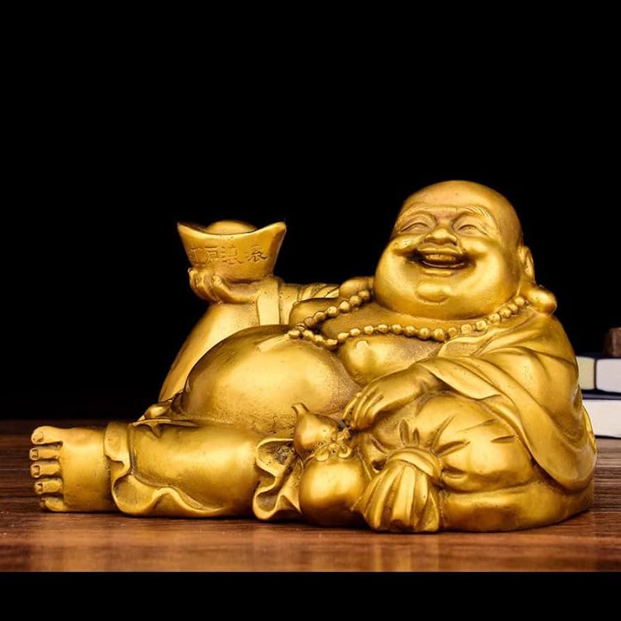 激レア！細工銅製 弥勒仏笑仏 開運財運風水置物
