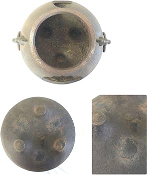 Amazon.co.jp: 茶釜 風炉釜 鉄器 銘無し 銅蓋 釜環付 茶道具 B537