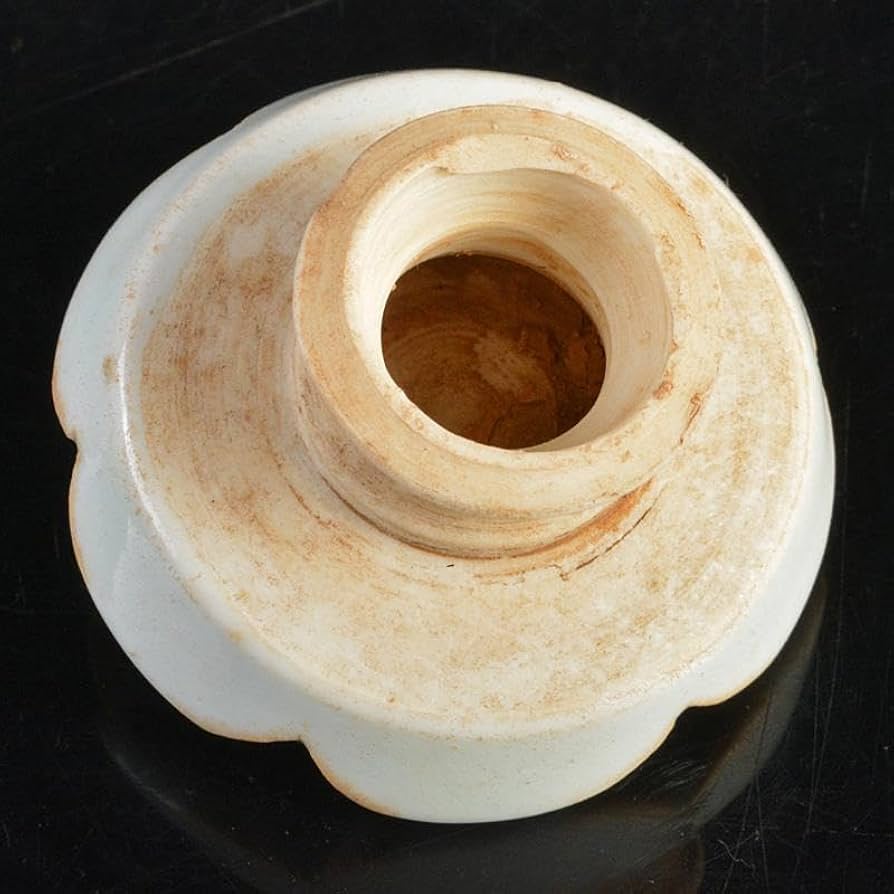 中国影青青白釉陽刻花文双耳蓋瓶M7266E