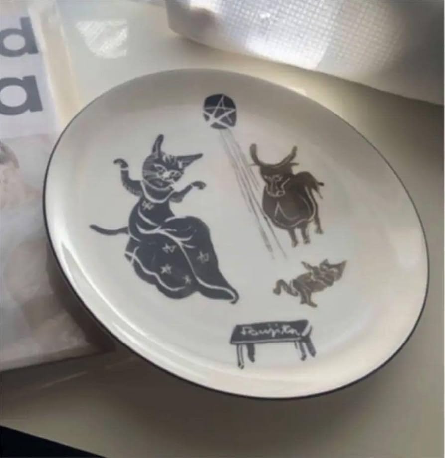藤田嗣治 猫の絵皿 大皿 『猫と牛』 【公式通販】