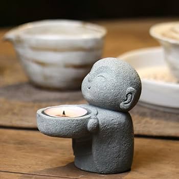 Amazon.co.jp: Yuzhiye お地蔵さん キャンドルホルダー 置物 お地蔵様