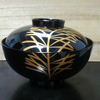 Amazon.co.jp: 山田平安堂 睦椀 若松 朱 黒 ペア 漆塗り 蒔絵 : ホーム