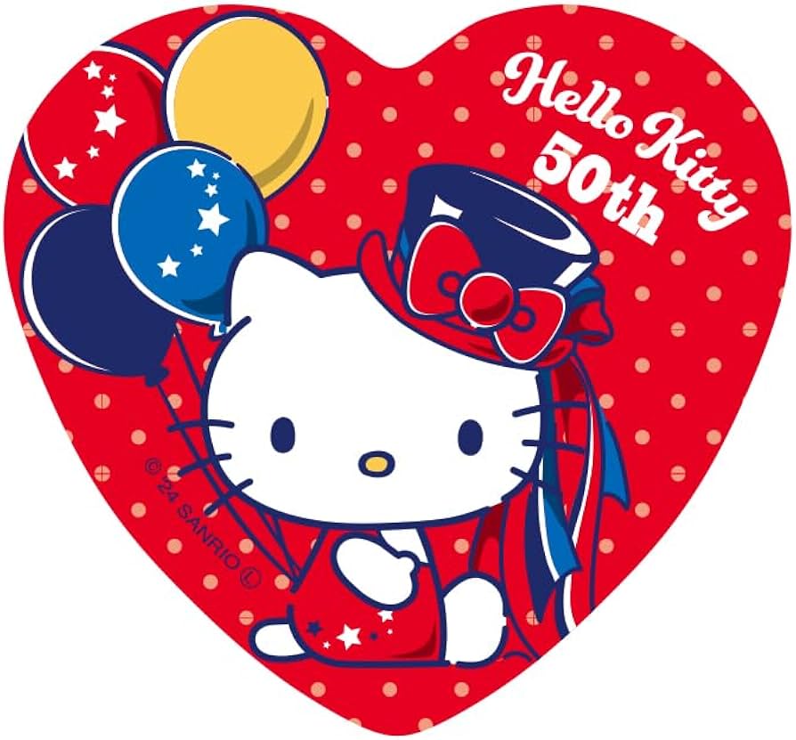 Amazon | ティーズファクトリー ハローキティハート型缶バッジ キティ